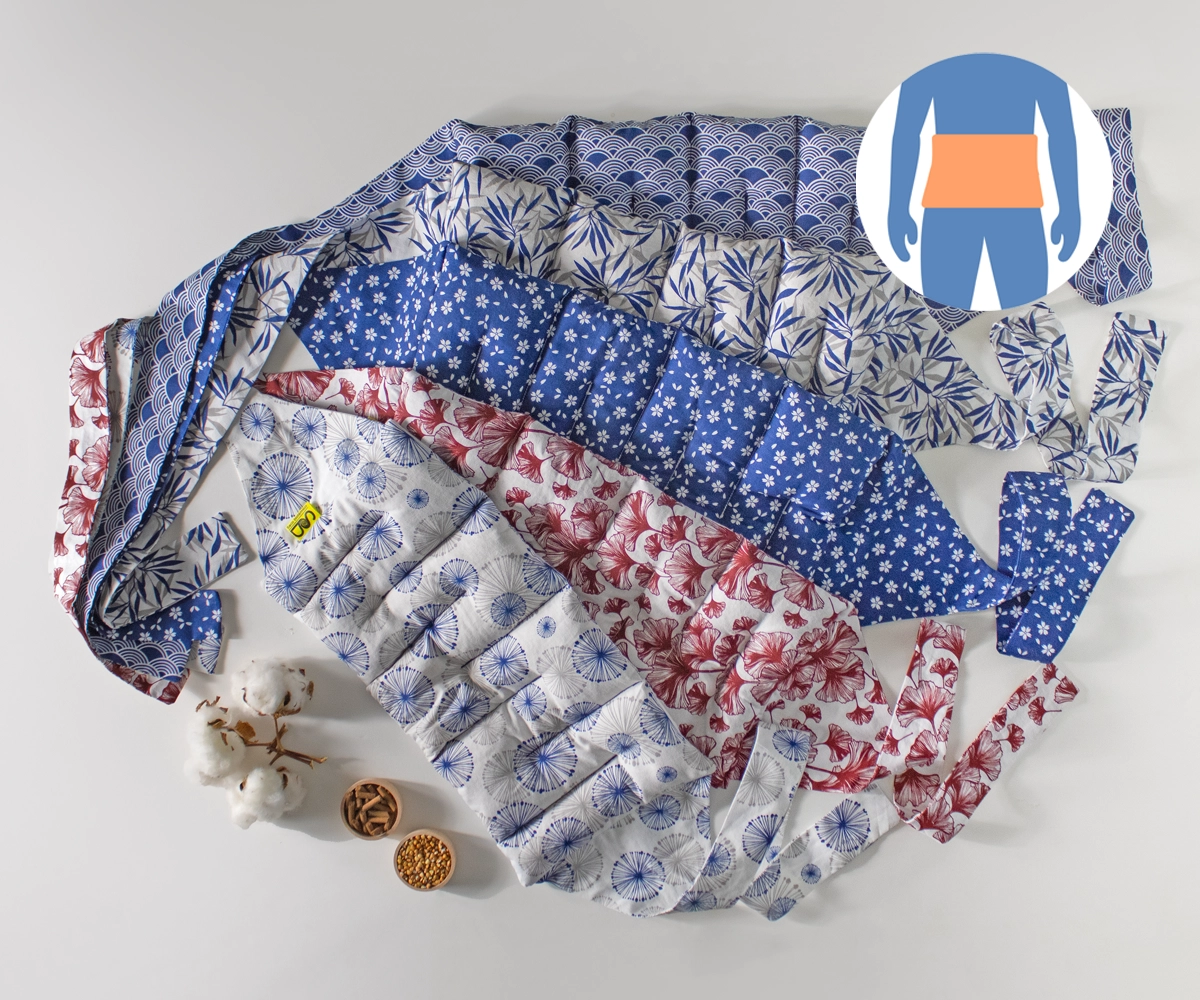 Saco térmico lumbar anatómico para aliviar dolor de espalda baja